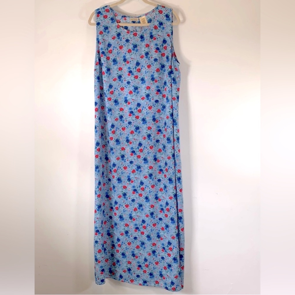Bobbie Brooks Woman Vintage Size 20W 100% Rayon Floral Cottage Core Maxi Dress